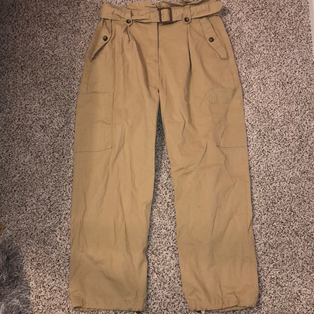 Tan cargo pants w/ many pockets